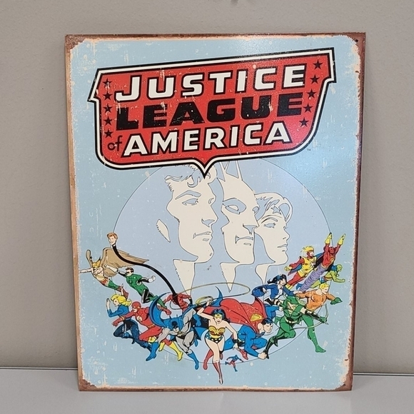 Justice League America Retro Metal Sign Poster - Picture 1 of 5